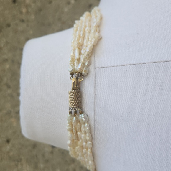 vintate pearl multi strand necklace - Picture 3 of 10